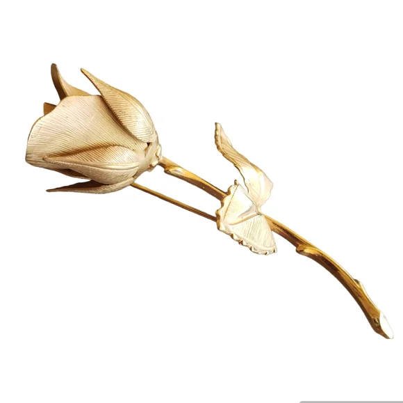 Giovanni Rose of Christ Brooch Gold Pin - Picture 6 of 9